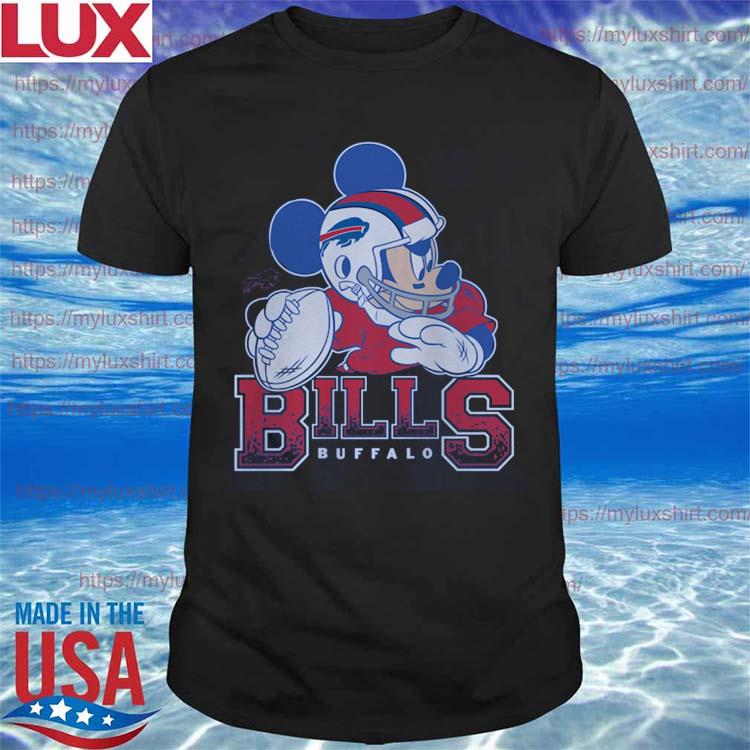 Disney Junk Food NFL Mickey Mouse Quarterback Buffalo Bills T-Shirt Size XL