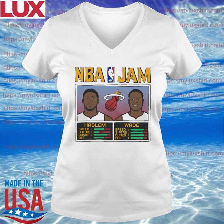 NBA Jam Miami heat merch Haslem Wade shirt, hoodie, sweater, long