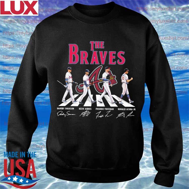 Funny The Braves Dansby Swanson Ozzie Albies abbey road signatures shirt,  hoodie, sweater, long sleeve and tank top