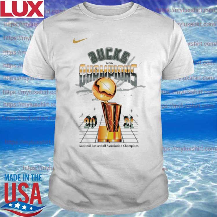 Men's Milwaukee Bucks Nike White 2021 NBA Finals Champions Locker Room  T-Shirt