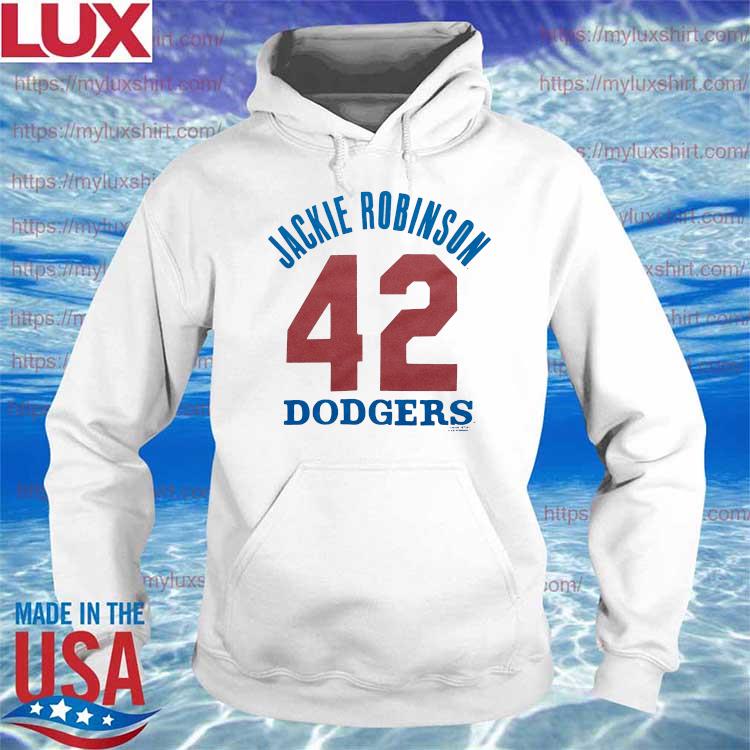 Dodgers Jackie Robinson 42 Hoodie from Homage. | Ash | Vintage Apparel from Homage.