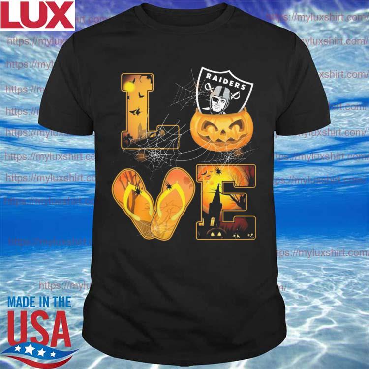 Love Las Vegas Raiders Pumpkin Flip Flops Halloween Shirt - High