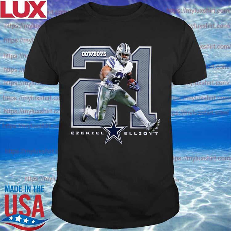 NFL Pro Line Men's Ezekiel Elliott Navy Dallas Cowboys Logo Player Jersey