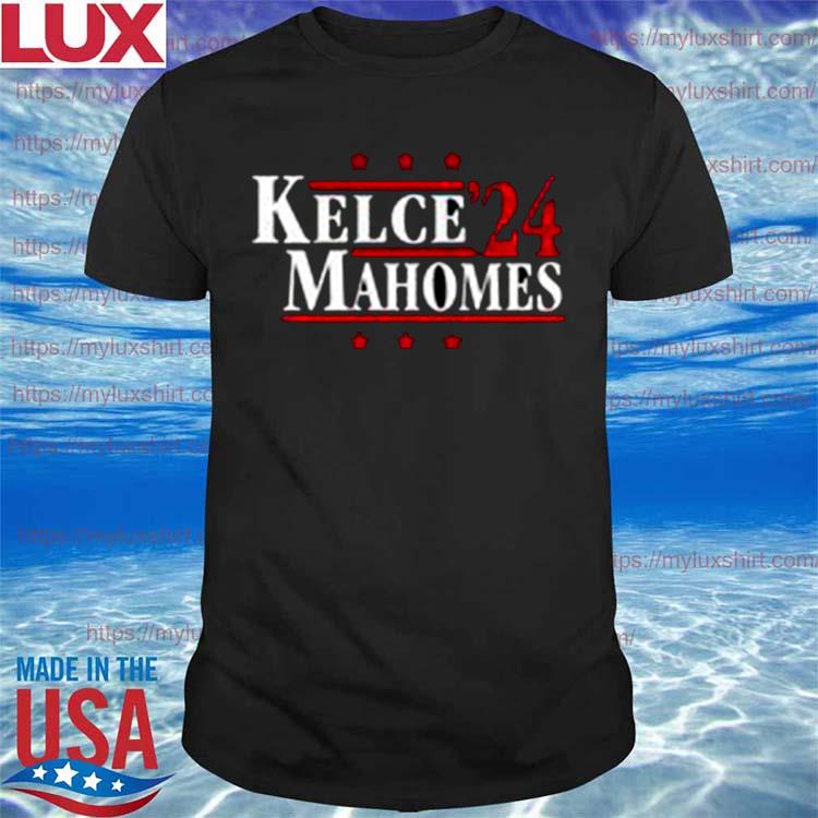 Kelce & Mahomes '24 - Kansas City Football Political Campaign Parody T-Shirt - Hyper Than Hype Shirts 3XL / Black Shirt