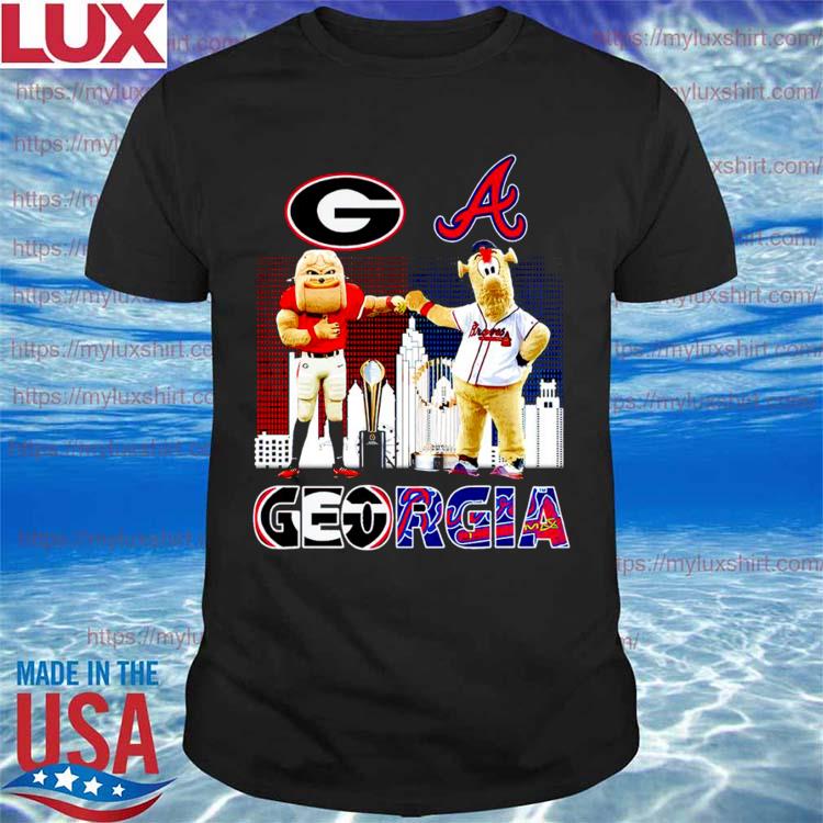Mascot Georgia Bulldog and Atlanta Braves 2021 Champions Georgia