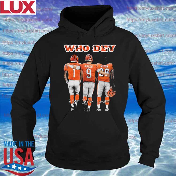 who dey Chase Burrow and Mixon Cincinnati Bengals shirt