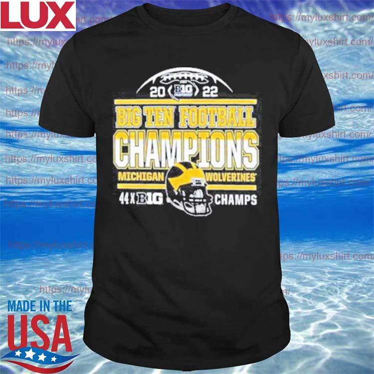 Official Michigan Wolverines 44 Time Big 10 Football Conference Champions Tee Shirt