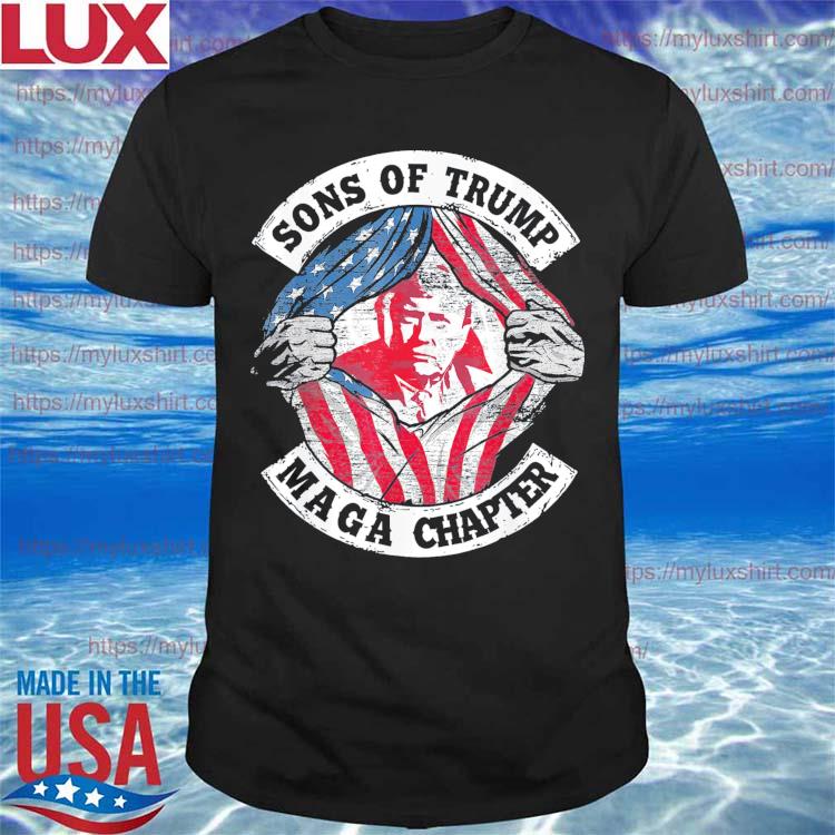 Sons of Trump Maga Chapter 2024 USA Distressed Flag T-Shirt
