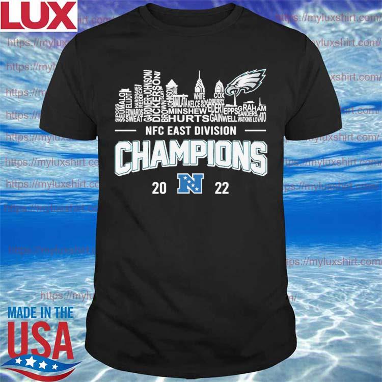 Original philadelphia Eagles City Skyline, Eagles 2022 Nfc East Division Champions Shirt