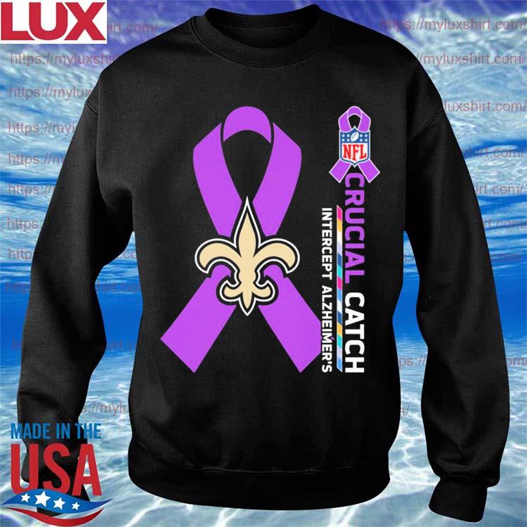 New Orleans Saints NFL Crucial Catch Intercept Alzheimer's shirt