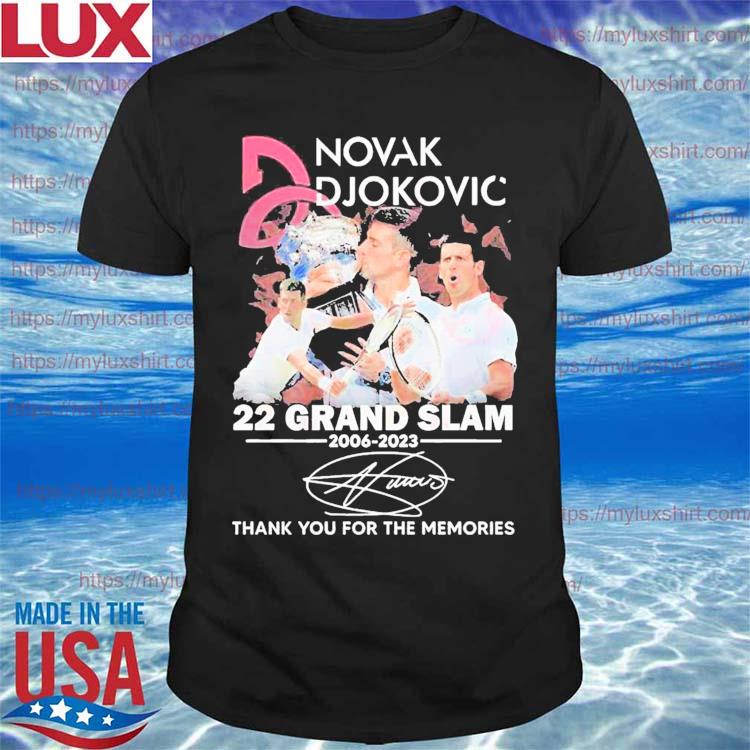 Novak Djokovic 22 Grand Slam 2006 – 2023 Thank You For The Memories T-shirt