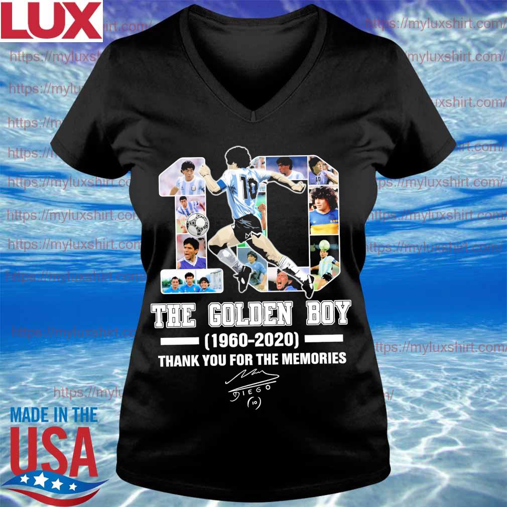 10 Diego Maradona The Golden Boy 1960 Thank You For The Memories Signature Shirt Hoodie Sweater Long Sleeve And Tank Top